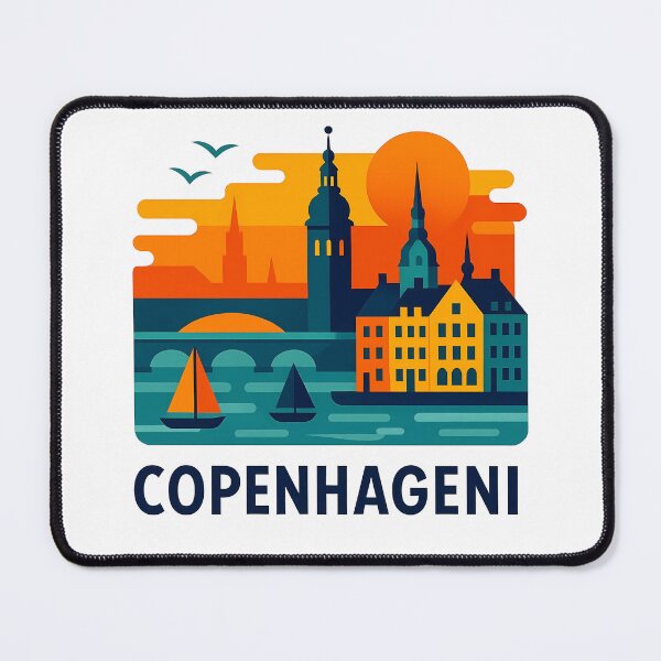 Item preview, Copenhagen Denmark Travel Souvenir - Nyhavn & Old Town Art designed and sold by OzzFrequency.