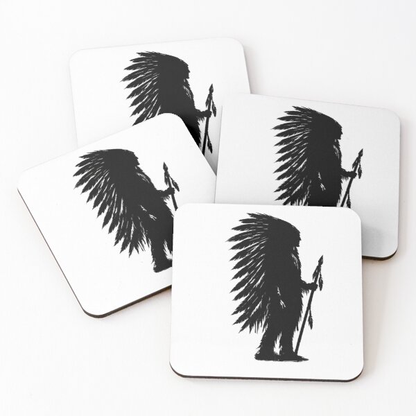 Item preview, Native American Chief Silhouette With Spear designed and sold by Linework Studio.