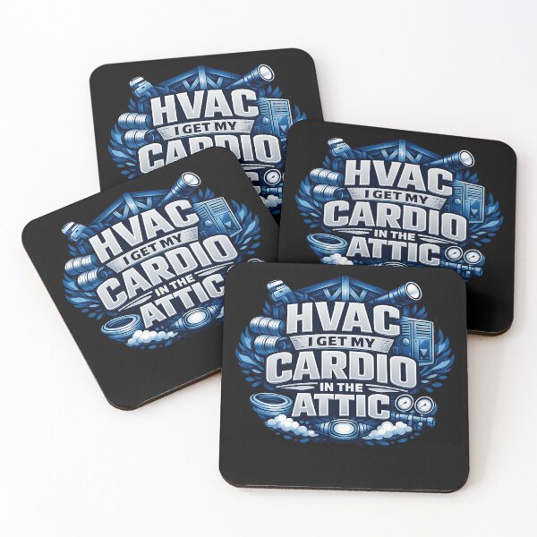 Item preview, HVAC Tech "I Get My Cardio in the Attic" Funny tech Design designed and sold by FrozenHeat97.