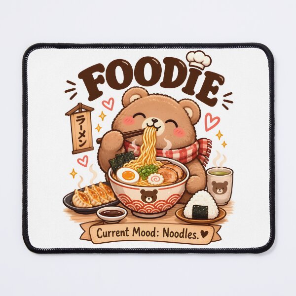 Item preview, Cute Ramen Bear Kawaii T-Shirt | Cozy Noodle Lover Japanese Food Aesthetic | Current Mood: Noodles designed and sold by Snackwear Apparel.
