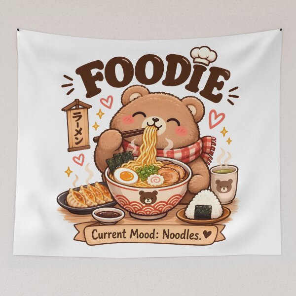Item preview, Cute Ramen Bear Kawaii T-Shirt | Cozy Noodle Lover Japanese Food Aesthetic | Current Mood: Noodles designed and sold by Snackwear Apparel.