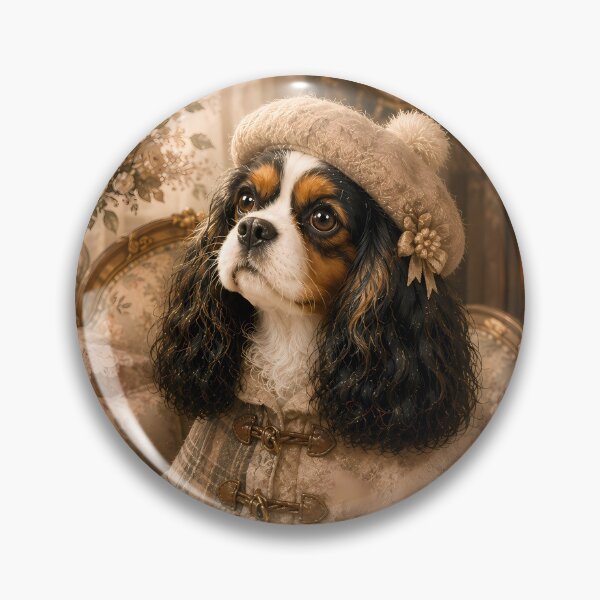 Item preview, Tricolor Cavalier King Charles Spaniel in Cozy Winter Sweater | Painterly Fine Art Dog Portrait designed and sold by ManJiangHong.