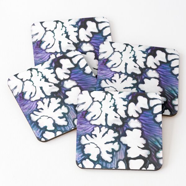 Item preview, Frost Bloom – Abstract Fluid Art in Deep Purple and Icy White designed and sold by BuckaBaby.