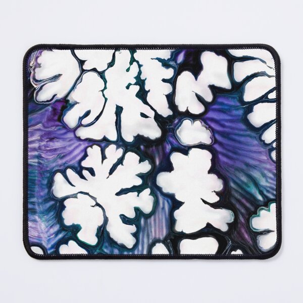 Item preview, Frost Bloom – Abstract Fluid Art in Deep Purple and Icy White designed and sold by BuckaBaby.
