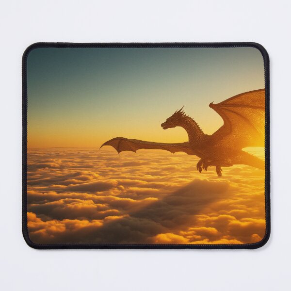 Item preview, Golden Dragon Soaring Above Clouds Epic Fantasy Art designed and sold by StudioForge.