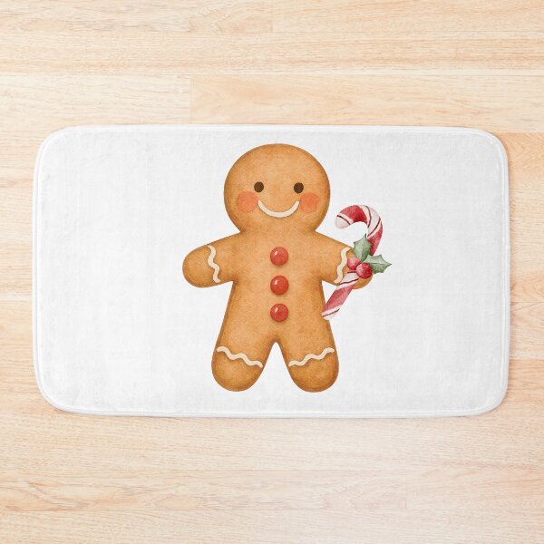 Item preview, Cute Gingerbread Man with Candy Cane Christmas Cookie designed and sold by     Sela Art .