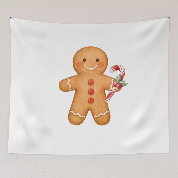 Item preview, Cute Gingerbread Man with Candy Cane Christmas Cookie designed and sold by     Sela Art .