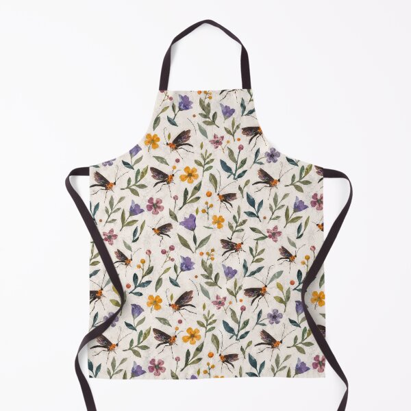 Item preview, Whimsical Firefly & Wildflower Seamless Pattern | Cottagecore Botanical Insect Repeat Design designed and sold by SWSandraWechner.