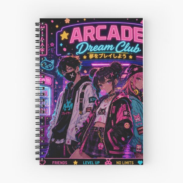 Item preview, Arcade Dream Club | Retro Anime Gamer Aesthetic | Neon Arcade T Shirt & Sticker designed and sold by TulipsArtDesigns .