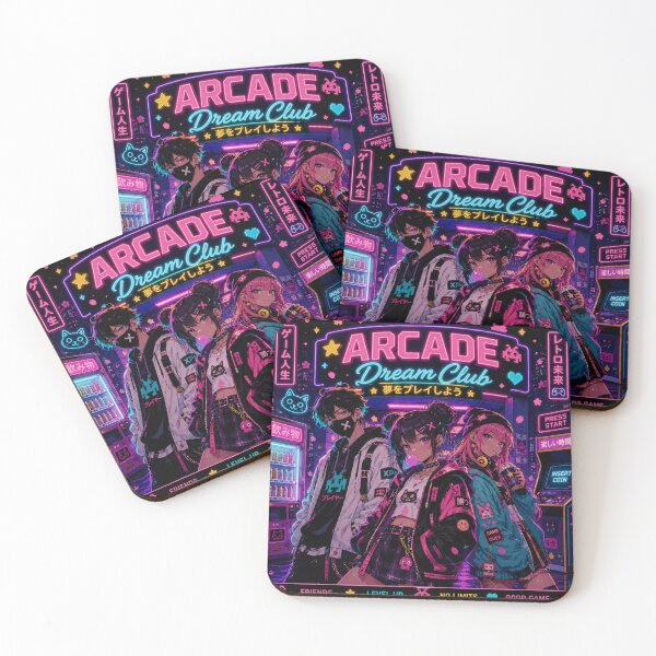 Item preview, Arcade Dream Club | Retro Anime Gamer Aesthetic | Neon Arcade T Shirt & Sticker designed and sold by TulipsArtDesigns .