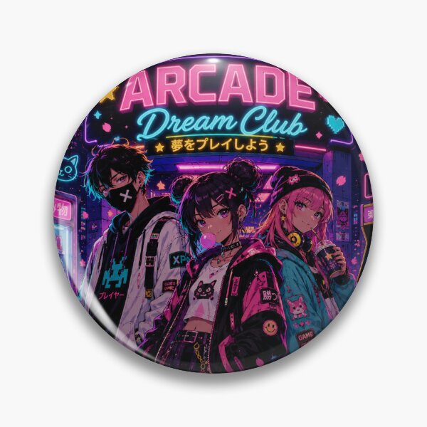 Item preview, Arcade Dream Club | Retro Anime Gamer Aesthetic | Neon Arcade T Shirt & Sticker designed and sold by TulipsArtDesigns .