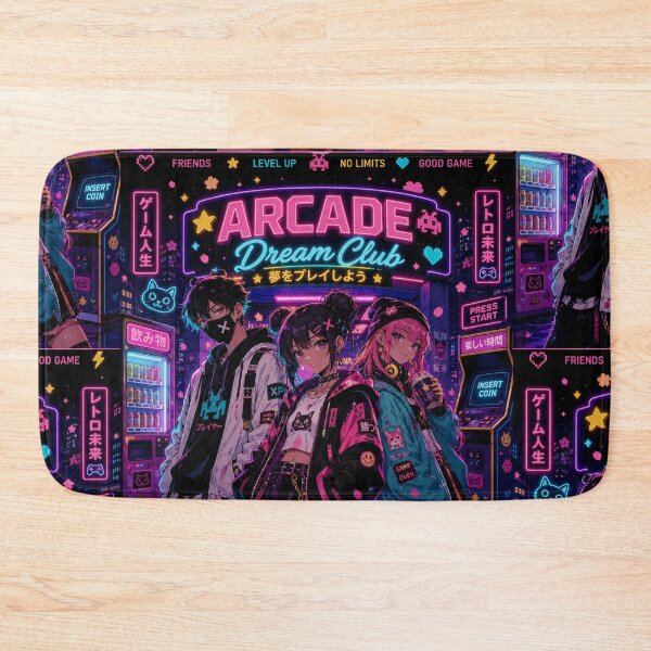 Item preview, Arcade Dream Club | Retro Anime Gamer Aesthetic | Neon Arcade T Shirt & Sticker designed and sold by TulipsArtDesigns .