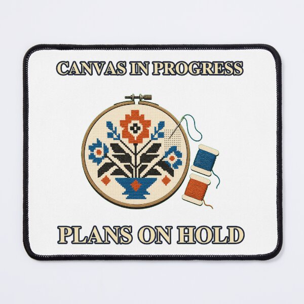 Item preview, Canvas In Progress Needlepoint Hobby Club Graphic designed and sold by Freshloop Studio | Whimsical Vintage Art.