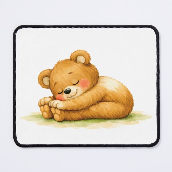 Item preview, Seated Forward Fold Pose Yoga Bear Watercolor Print designed and sold by YogiAnimalArt.