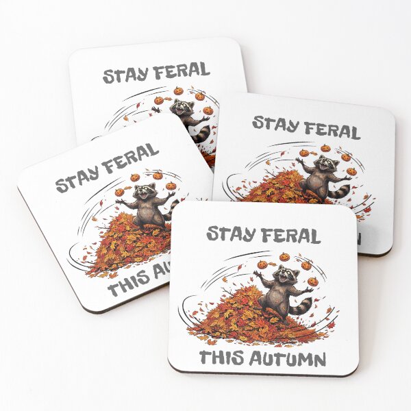 Item preview, Stay Feral This Autumn Raccoon Funny Fall Halloween Goblincore Raccoon designed and sold by Neurospicy Trolls.