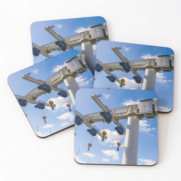 Item preview, Marine Travelift Crane Hoists Boats in Marina Overhead Lifting Equipment Against Blue Sky designed and sold by Nmallia.