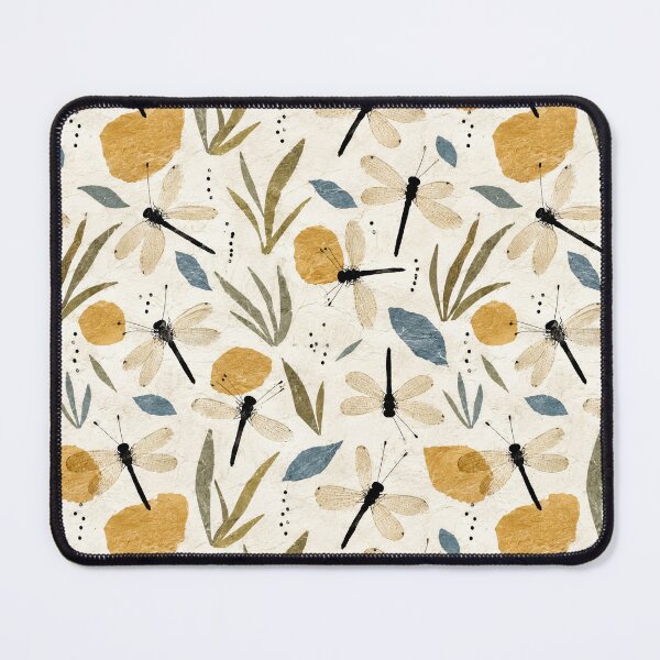 Item preview, Elegant Dragonfly Seamless Pattern | Botanical Nature Repeat with Wildflowers & Leaves designed and sold by SWSandraWechner.