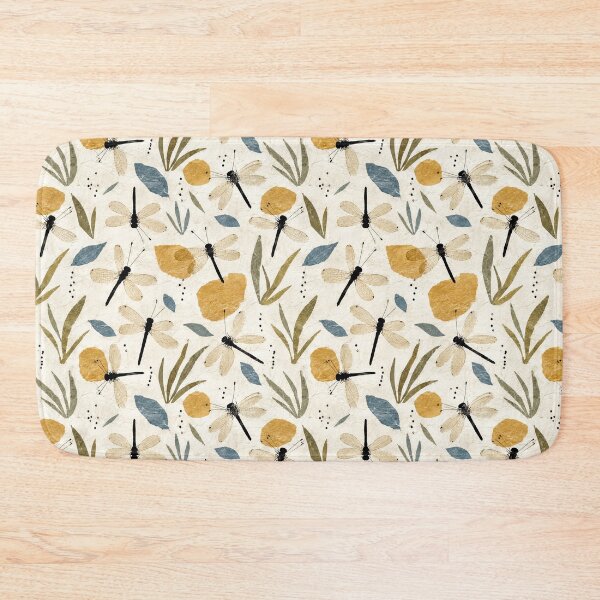 Item preview, Elegant Dragonfly Seamless Pattern | Botanical Nature Repeat with Wildflowers & Leaves designed and sold by SWSandraWechner.