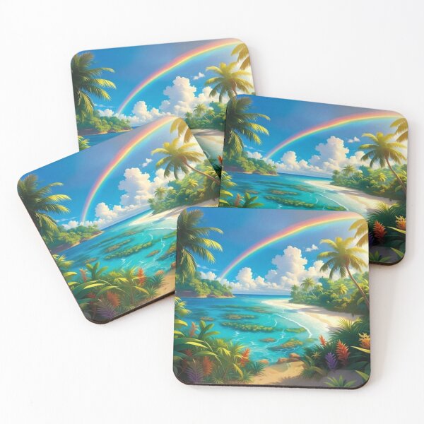 Item preview, Tropical Rainbow Island Paradise Coral Beach Lagoon designed and sold by Nexus Space.