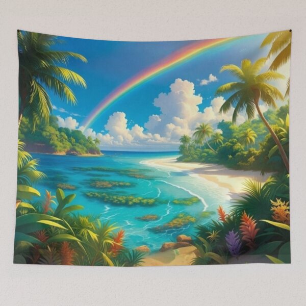 Item preview, Tropical Rainbow Island Paradise Coral Beach Lagoon designed and sold by Nexus Space.