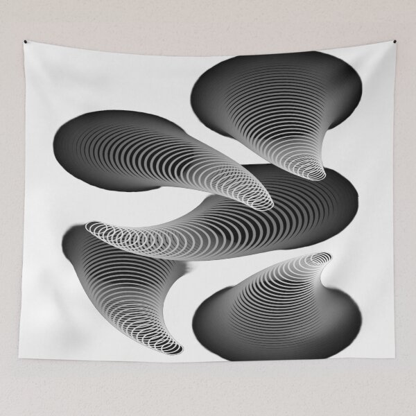 Item preview, The Elegance of Frozen Movement: Abstract Monochrome 3D Vortex - Geometric Art with Fluid Curves designed and sold by RAYBIL.