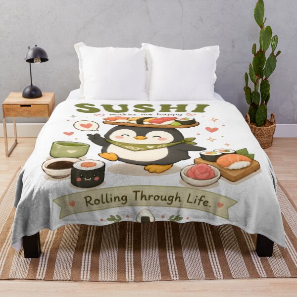Item preview, Cute Sushi Penguin Kawaii T-Shirt | Japanese Food Lover | Adorable Penguin Eating Sushi | Cozy Aesthetic Animal Gift designed and sold by Snackwear Apparel.