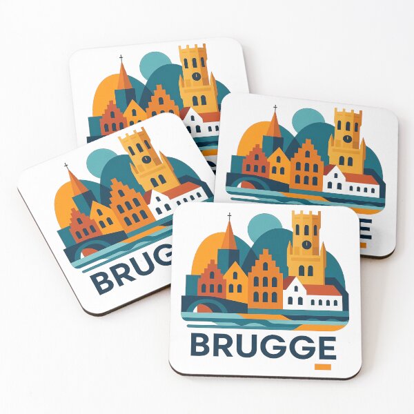 Item preview, Brugge Belgium Travel Souvenir - Belfry Tower & Canal Market Art designed and sold by OzzFrequency.