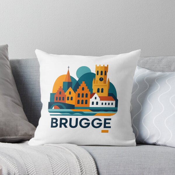 Item preview, Brugge Belgium Travel Souvenir - Belfry Tower & Canal Market Art designed and sold by OzzFrequency.