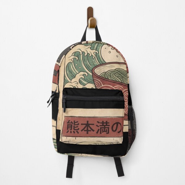 Item preview, Vintage Japanese Black Cat Eating Noodles Ukiyo-e Wave designed and sold by TeNovaStudio.