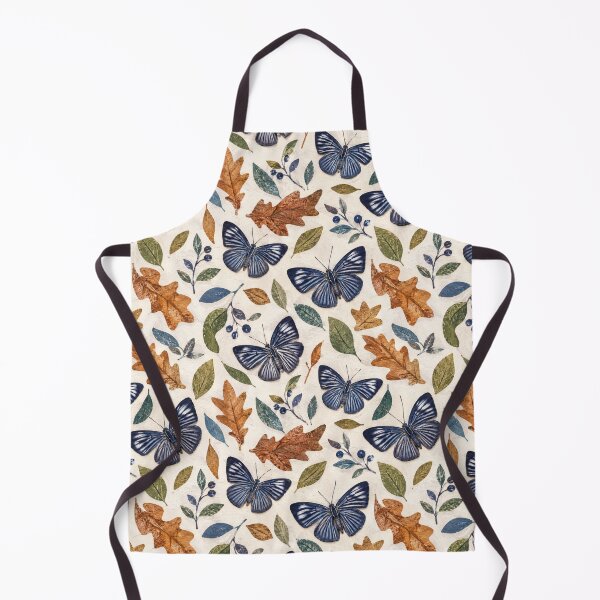 Item preview, Blue Butterfly & Oak Leaf Seamless Pattern | Woodland Autumn Botanical Repeat Design designed and sold by SWSandraWechner.