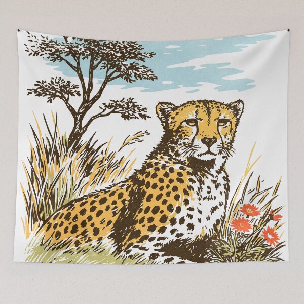 Artikelvorschau, Illustration eines Geparden-Safaris entworfen und verkauft von trajeado14.