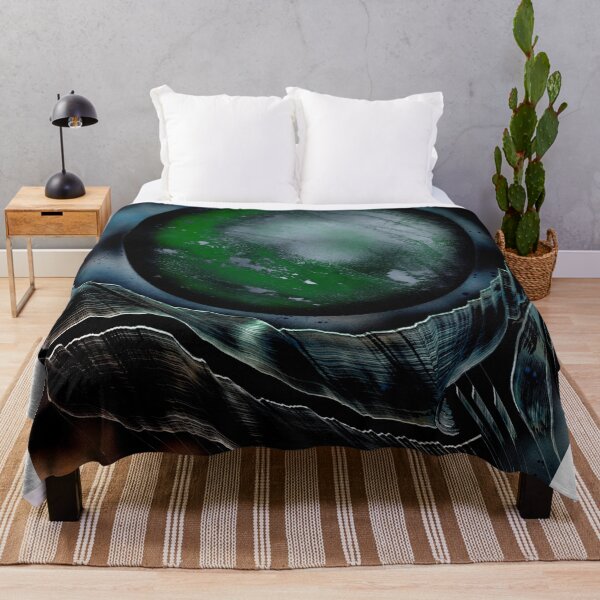 Item preview, Massive Green Gray Planet Silver Mountain Spray Paint Art designed and sold by Jason Girard.