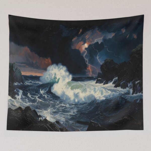 Item preview, Epic Stormy Ocean Midnight Tempest Lightning Crashing Wave designed and sold by Nexus Space.