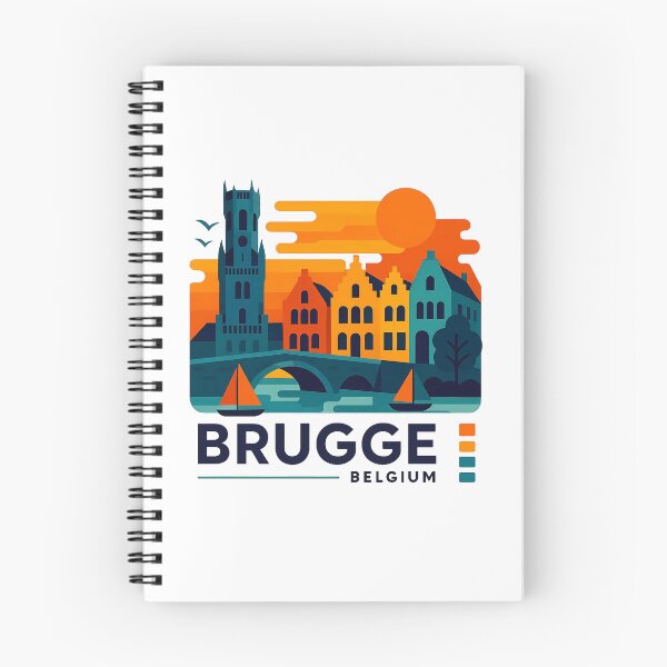 Item preview, Brugge Belgium Travel Souvenir - Belfry Tower & Canal Market Art designed and sold by OzzFrequency.