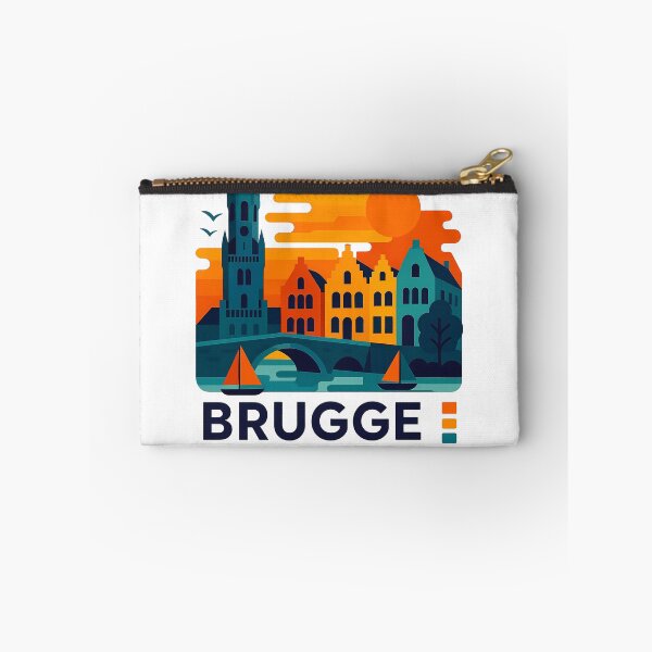 Item preview, Brugge Belgium Travel Souvenir - Belfry Tower & Canal Market Art designed and sold by OzzFrequency.