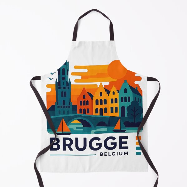 Item preview, Brugge Belgium Travel Souvenir - Belfry Tower & Canal Market Art designed and sold by OzzFrequency.