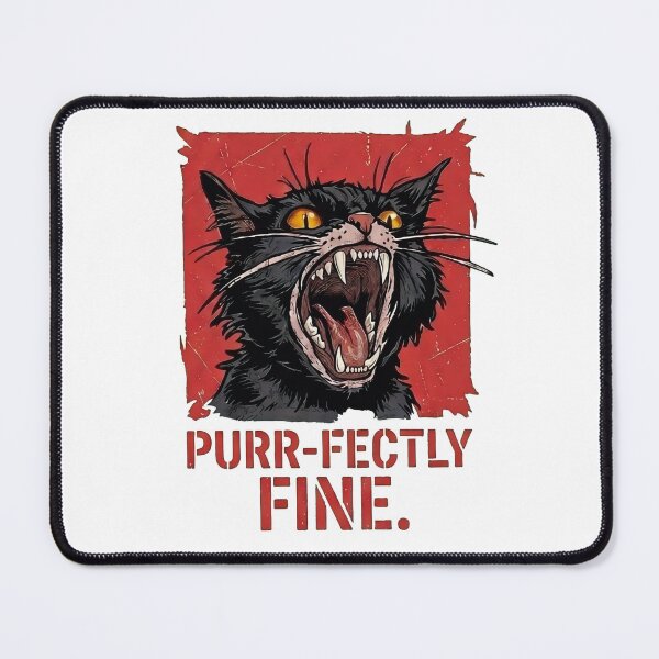 Item preview, Purr-fectly Fine Hissing Black Cat | Funny Dark Humor Metal Cat designed and sold by BlackCat Vibe.