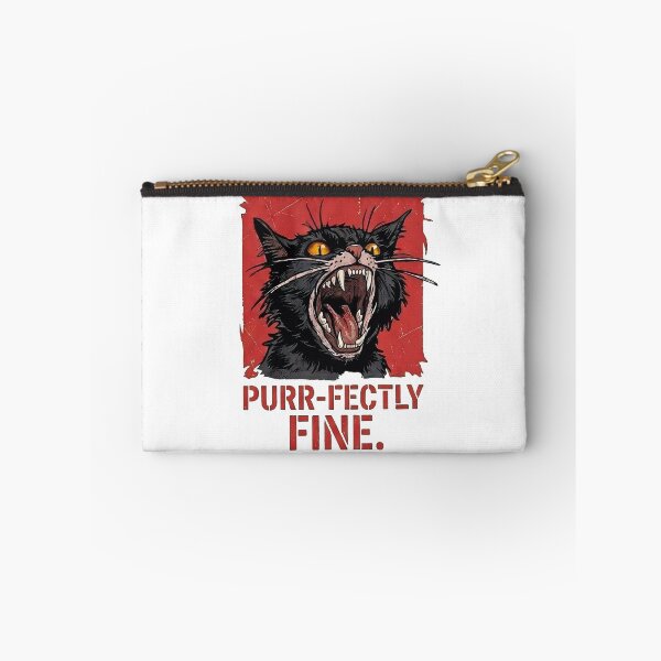 Item preview, Purr-fectly Fine Hissing Black Cat | Funny Dark Humor Metal Cat designed and sold by BlackCat Vibe.