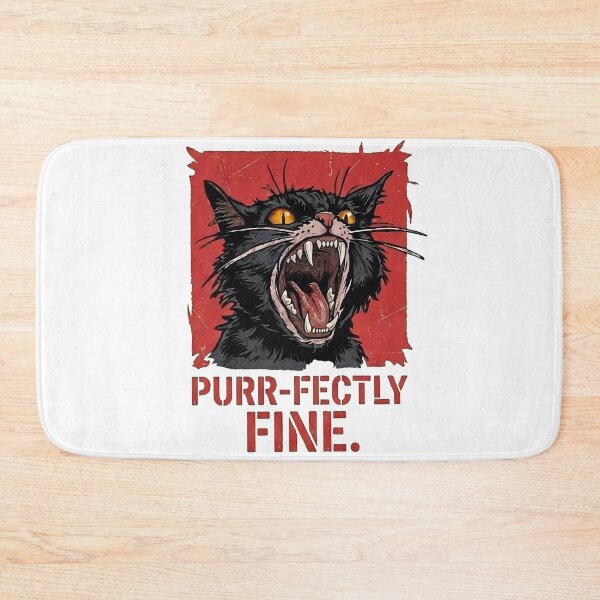 Item preview, Purr-fectly Fine Hissing Black Cat | Funny Dark Humor Metal Cat designed and sold by BlackCat Vibe.