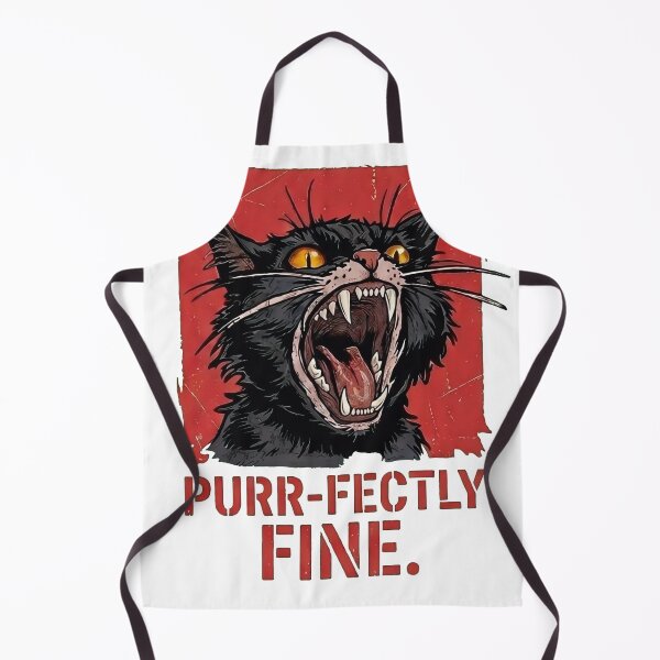 Item preview, Purr-fectly Fine Hissing Black Cat | Funny Dark Humor Metal Cat designed and sold by BlackCat Vibe.