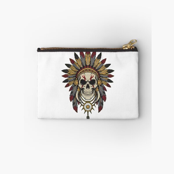 Item preview, Tribal Skull With Feather War Bonnet designed and sold by Linework Studio.