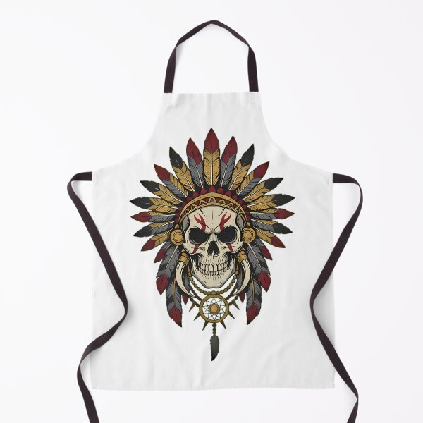 Item preview, Tribal Skull With Feather War Bonnet designed and sold by Linework Studio.