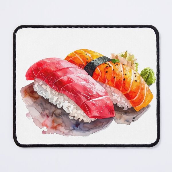 Item preview, Japanese Sushi Nigiri Set Watercolor Painting designed and sold by BetweenForms.