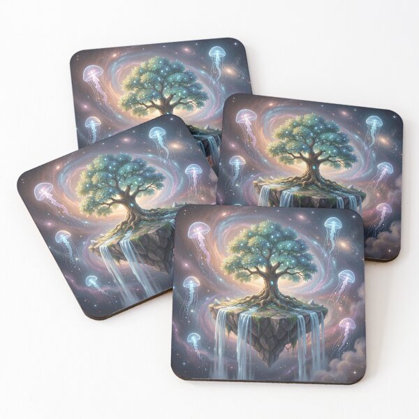 Item preview, Ancient Tree – Cosmic Floating Island Fantasy Art designed and sold by LittleBigGifts.