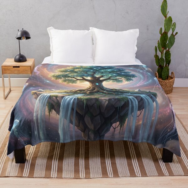 Item preview, Ancient Tree – Cosmic Floating Island Fantasy Art designed and sold by LittleBigGifts.