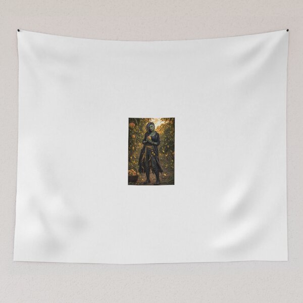 Item preview, Green Skin Woman Holding a Mango in Orchard designed and sold by CathryneDelamort.