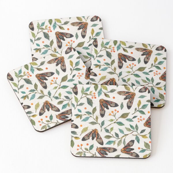 Item preview, Colorful Moth Seamless Pattern | Vintage Botanical Insect Repeat with Greenery designed and sold by SWSandraWechner.