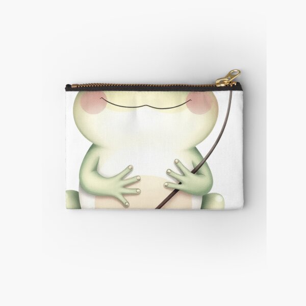 Item preview, Cute Smiling Frog Holding a Dandelion Watercolor Illustration Isolated on White designed and sold by oleend.