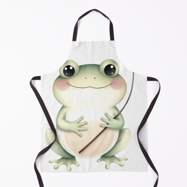 Item preview, Cute Smiling Frog Holding a Dandelion Watercolor Illustration Isolated on White designed and sold by oleend.