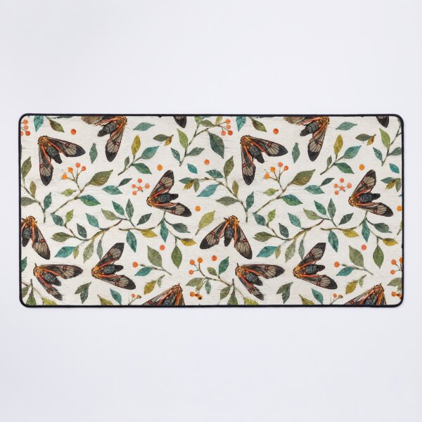 Item preview, Colorful Moth Seamless Pattern | Vintage Botanical Insect Repeat with Greenery designed and sold by SWSandraWechner.